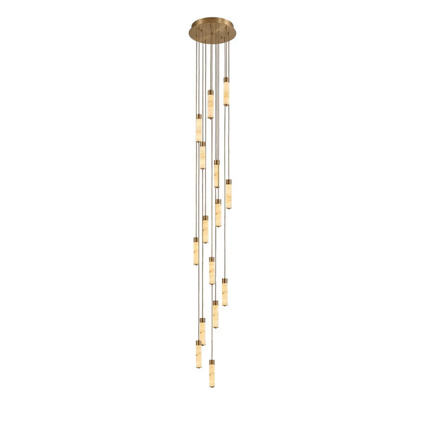 Helix Alabaster Column Chandelier
