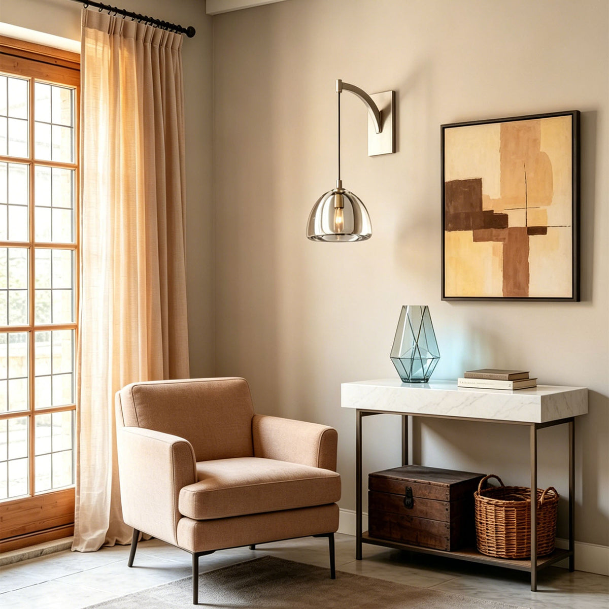 Hemispherical Brass Wall Lamp