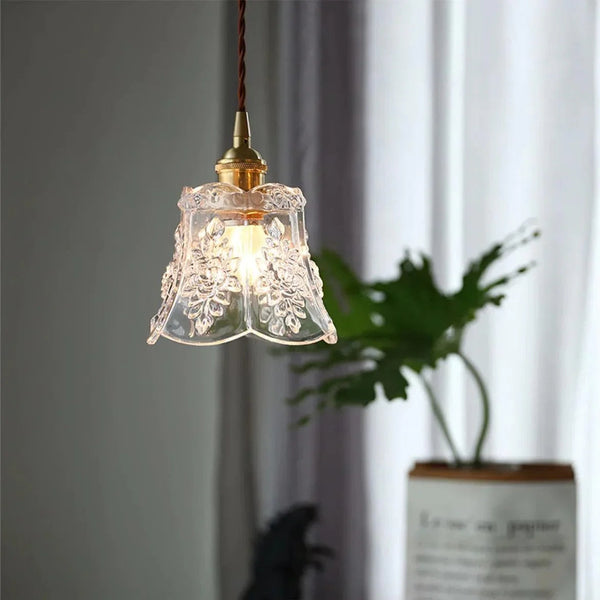 Hexagonal Glass Hanging Lamp