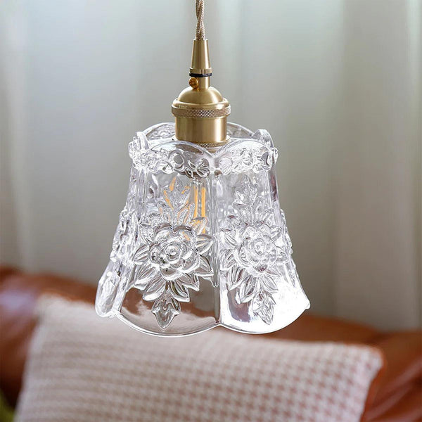 Hexagonal Glass Hanging Lamp