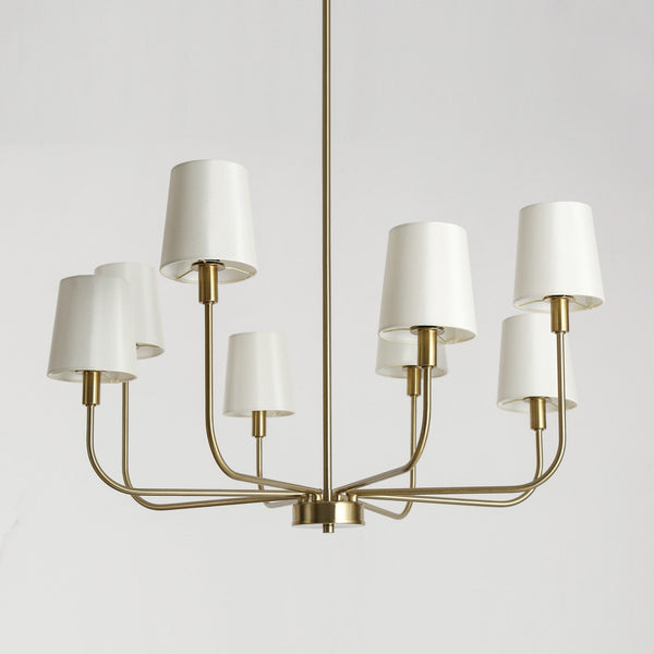 Nysilan Vintage Industrial Brass Fabric Chandelier