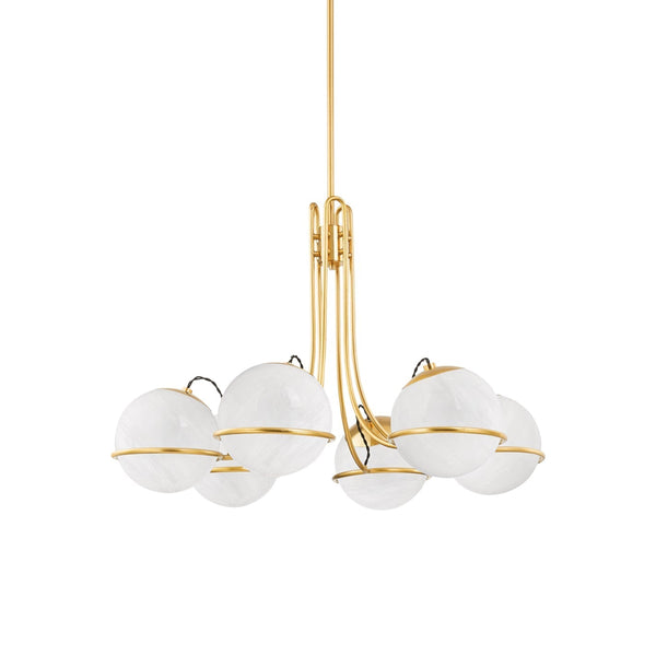Eursorara Brass Glass Chandelier