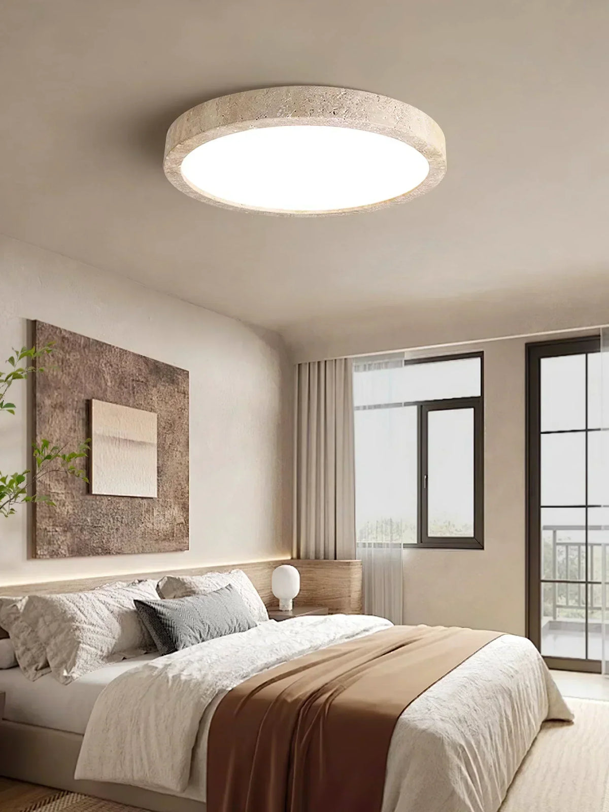 Horizon Travertine Ceiling Light