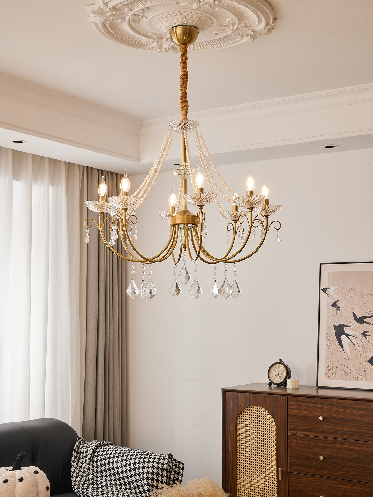 Imperial Pearl Crystal Chandelier