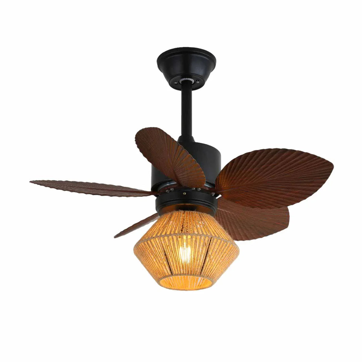 Palm Leaf Hemp Rope Ceiling Fan Light