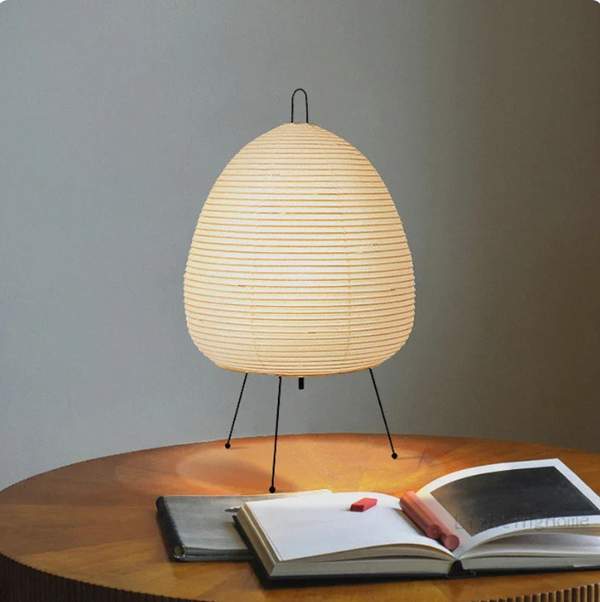 Scandinavian Paper Table Lamp White for Living Room, Anti-Glare