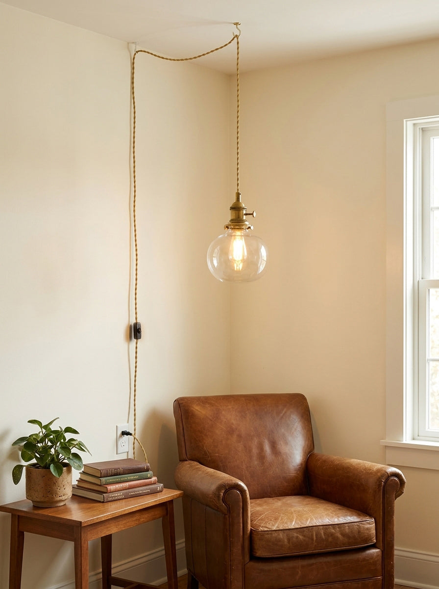 Celinira Glass Plug In Pendant Light