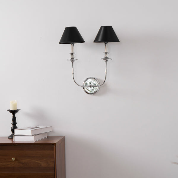Vedoror Vintage Industrial Brass Fabric Wall Lamp