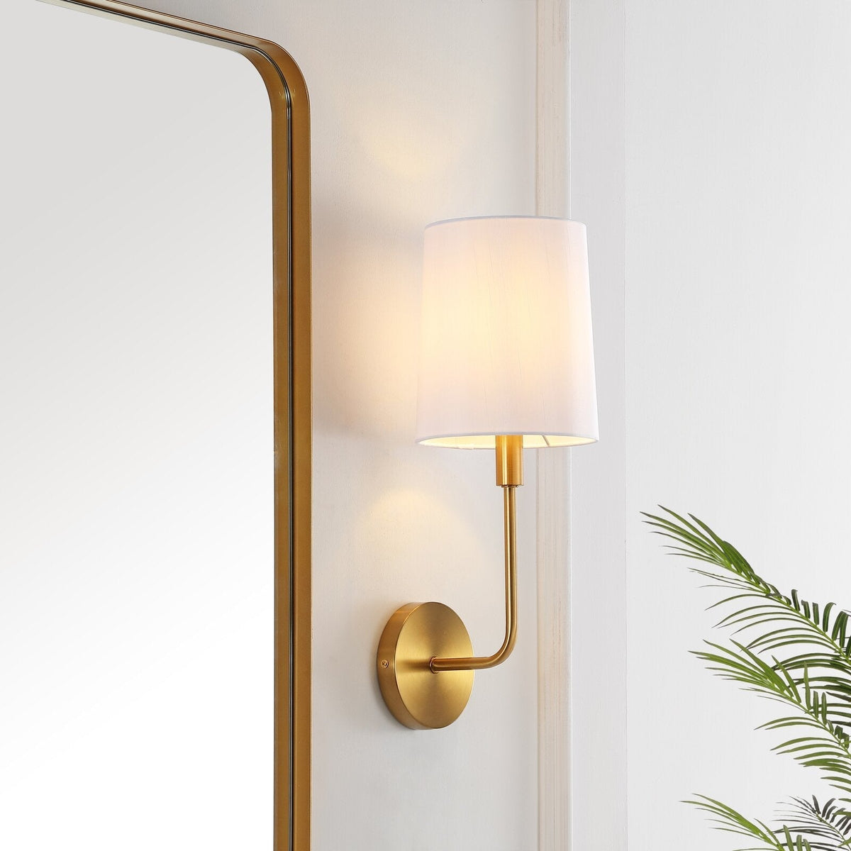 Orvynia Brass Fabric Wall Lamp
