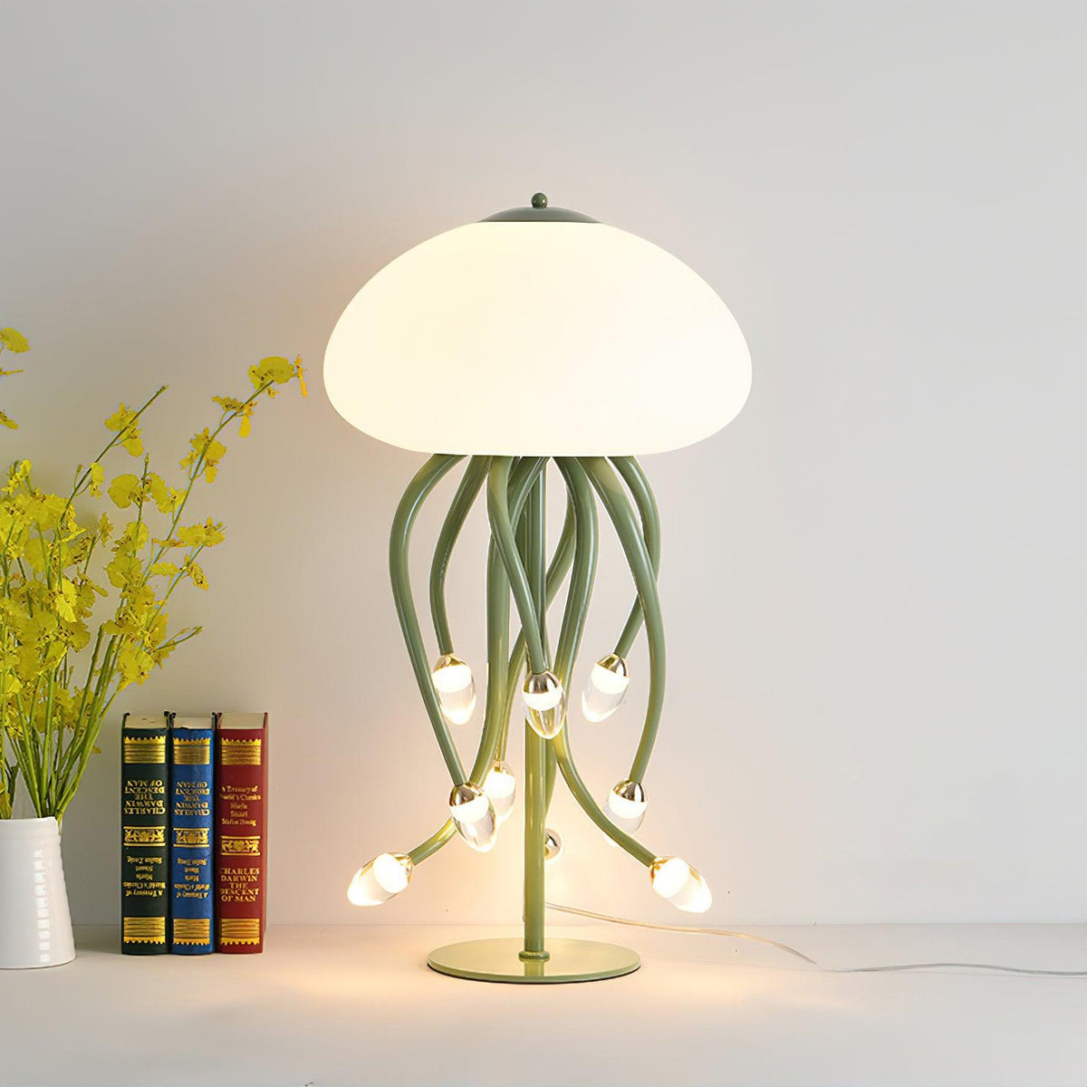 Table Lamp Creative Jellyfish LED, Green / Beige