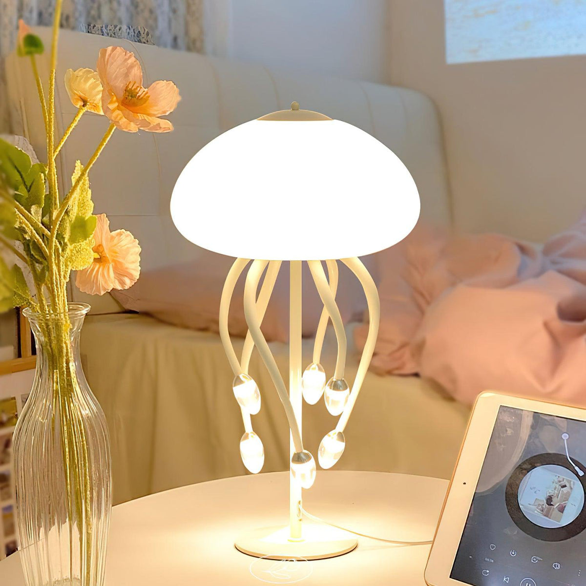 Table Lamp Creative Jellyfish LED, Green / Beige