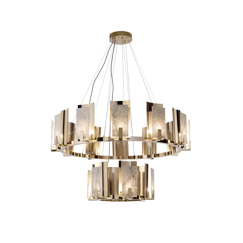 Nyraeila Postmodern Luxury Alabaster Round Chandelier