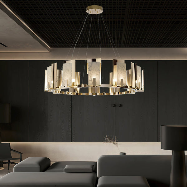Nyraeila Postmodern Luxury Alabaster Round Chandelier