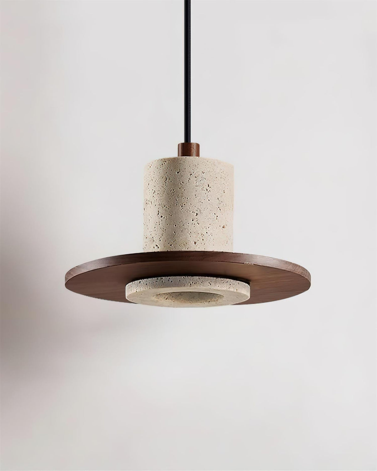 Seralielle Travertine Pendant Light Top-hat Shape