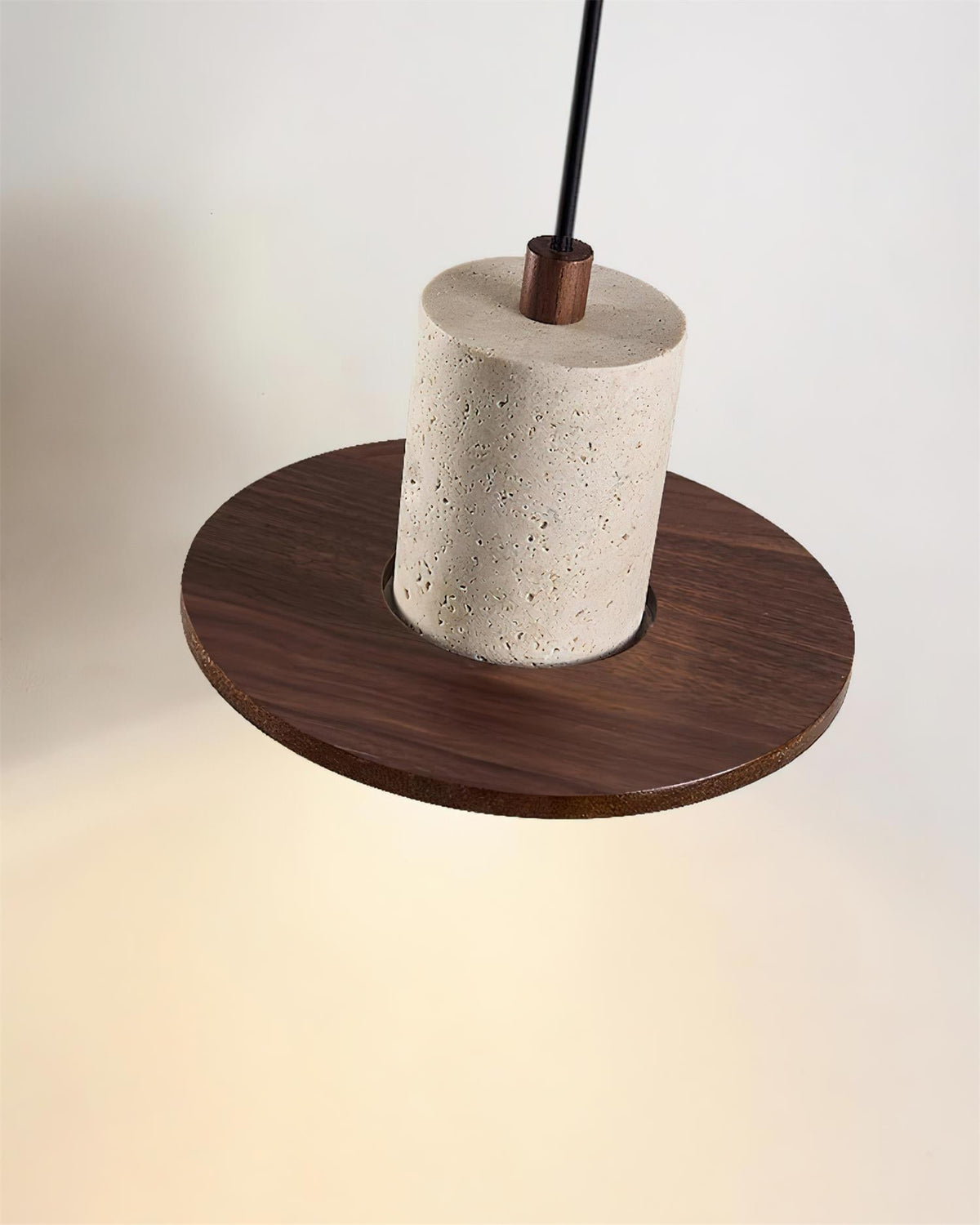 Seralielle Travertine Pendant Light Top-hat Shape