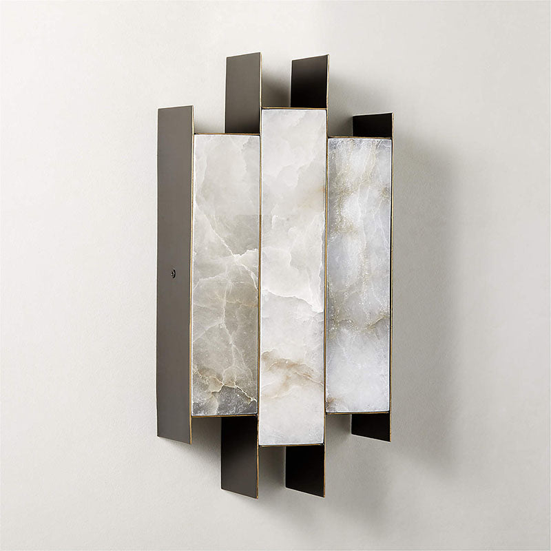 Vavynor Brass Alabaster Wall Lamp
