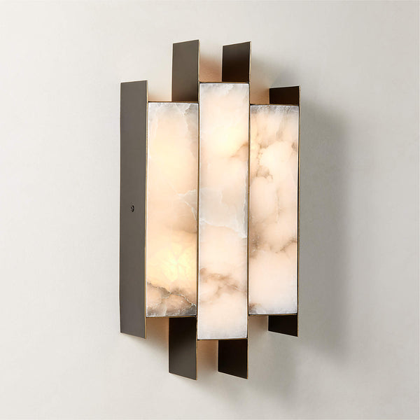 Vavynor Brass Alabaster Wall Lamp