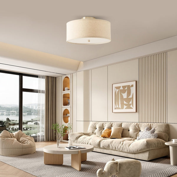 Kasha Linen Ceiling Light