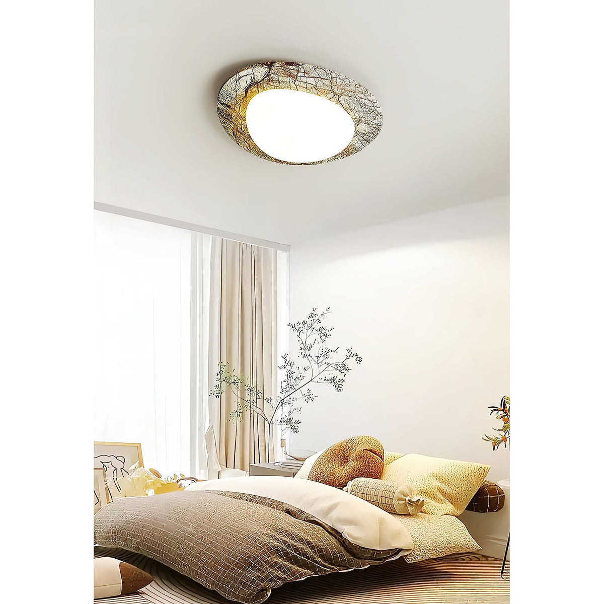 Cishaora White Marble Ceiling Lamp