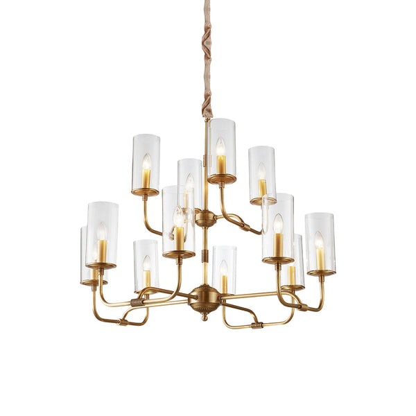 Araeos Postmodern Luxury Brass Glass Chandelier