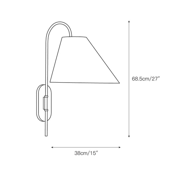 Nyphaiel Brass Fabric Wall Lamp