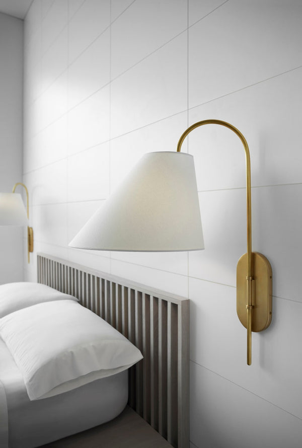 Nyphaiel Brass Fabric Wall Lamp