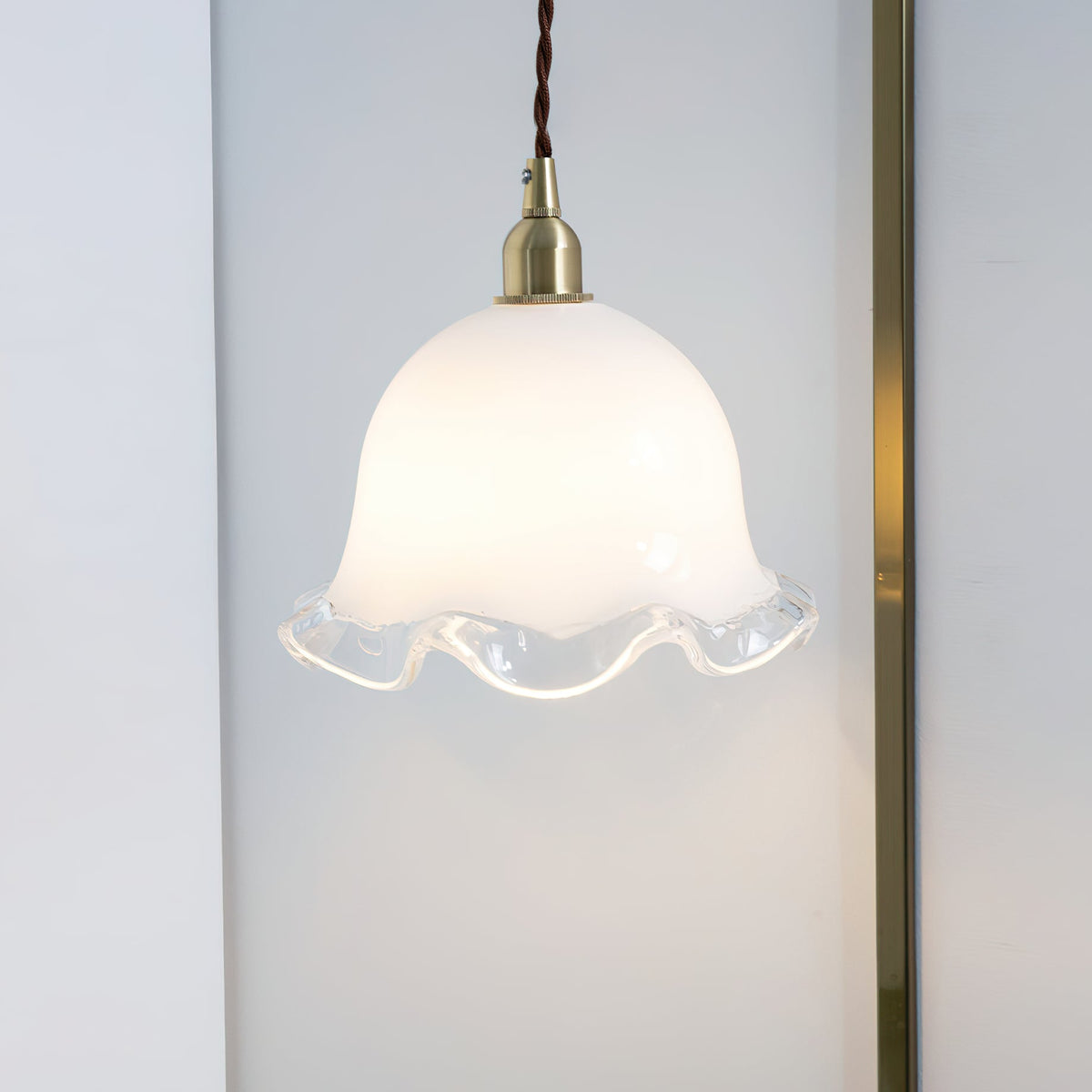 Allirora Elegance Brass Glass Pendant Lamp