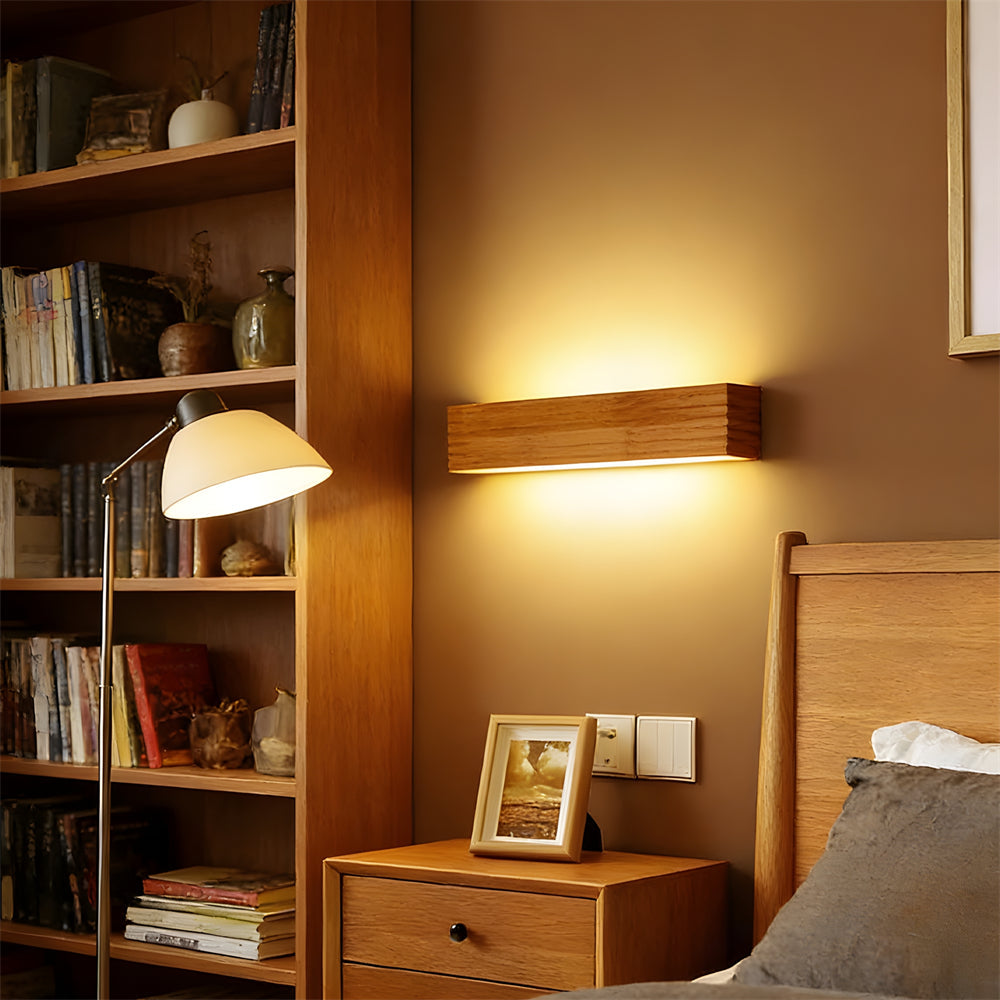 Wood Simple Mirror Wall Lights