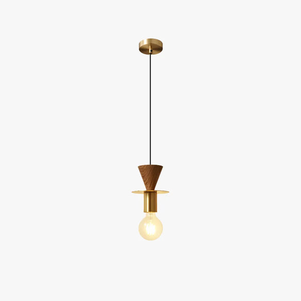 Valentina Modern Simple Pendant Light Copper Walnut Bedroom Dining Room