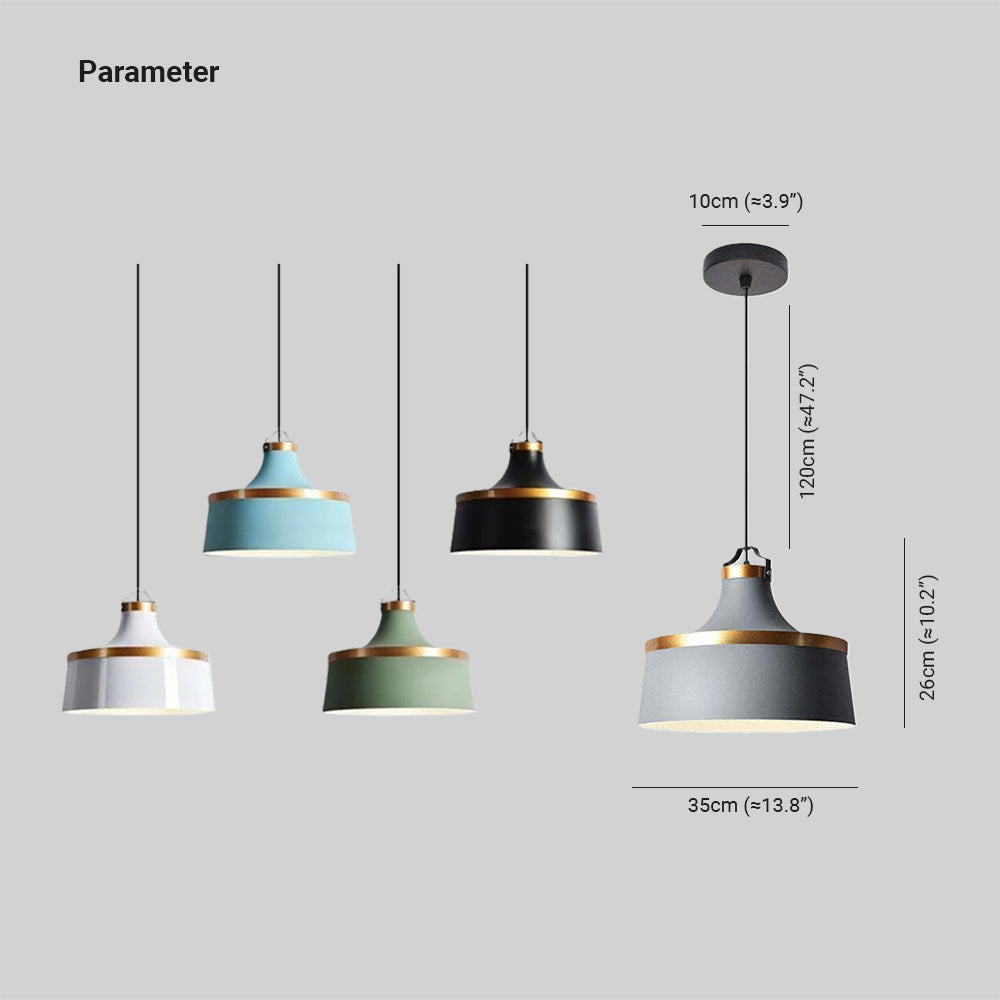 Valentina Modern Colorful Single Pendant Light, Metal Shade