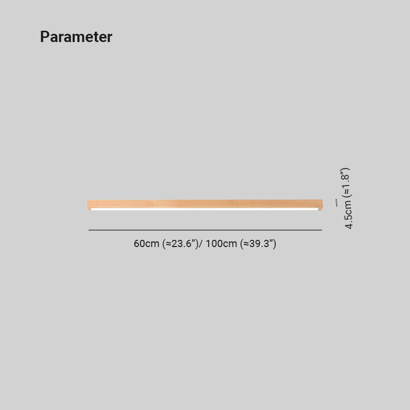 Arisha Linear Slim Ceiling Light, Wood