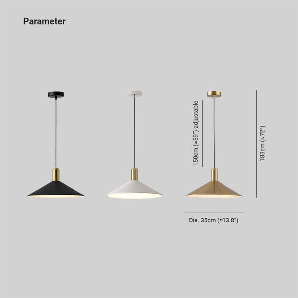Aria Vintage Umbrella Monochrome Pendant Light