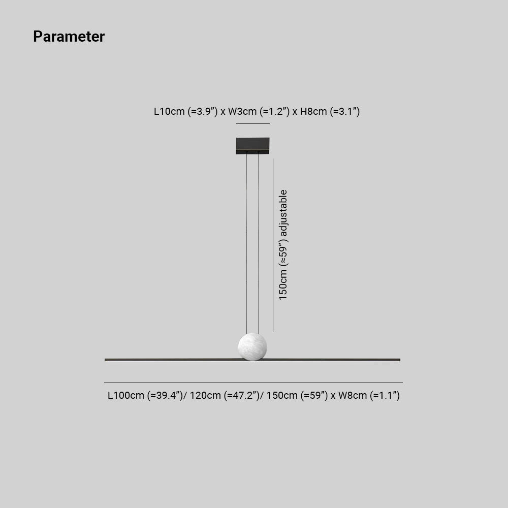 Arisha Minimalist Linear Bubble Pendant Light Marble