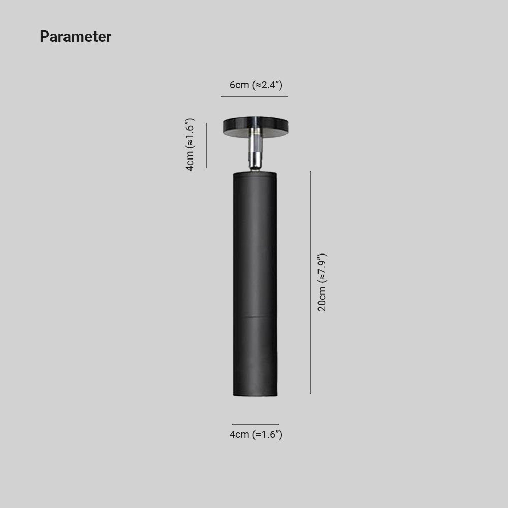 Aria Modern Long Tube Spotlight, Metal, Black/White