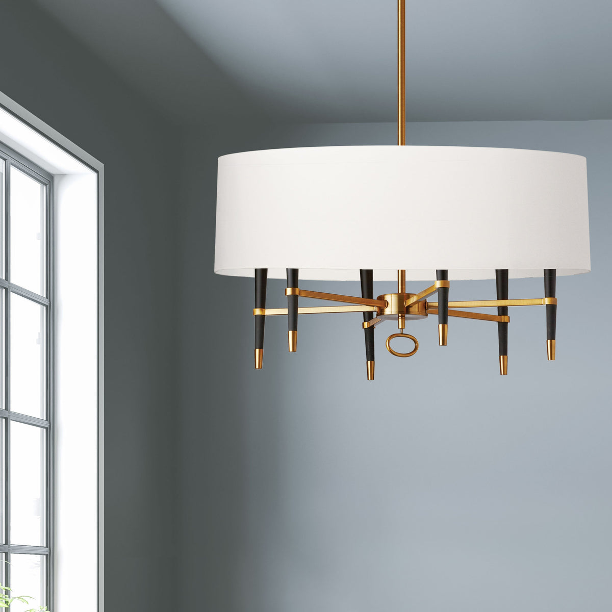 Veshaa Elegance Vintage Brass Fabric Chandelier