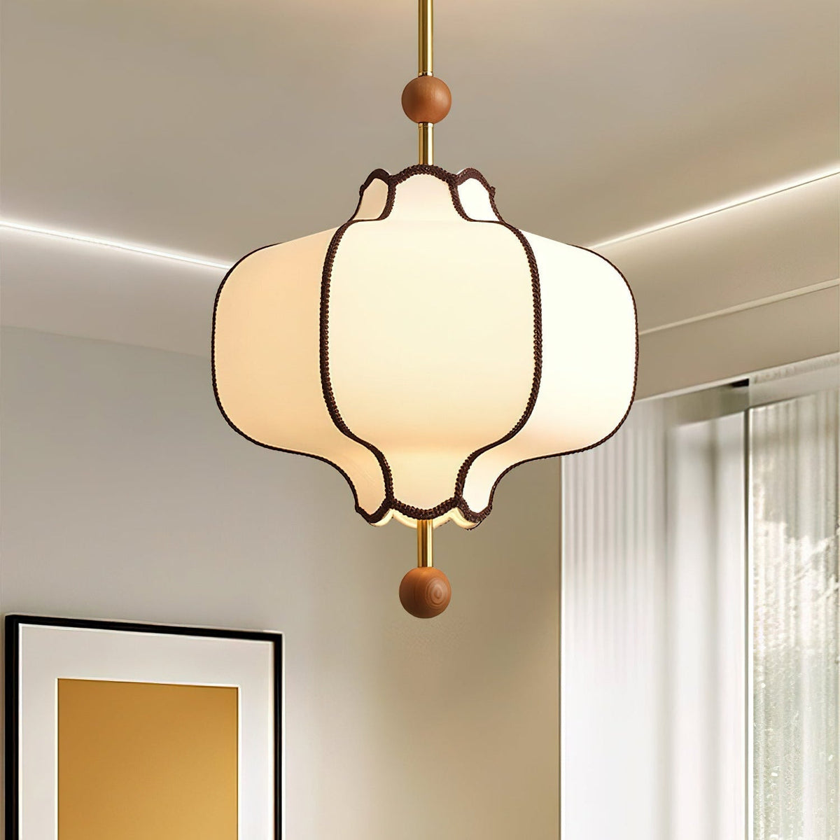 Miralielle Pendant Light Lantern Fabric for Living Room
