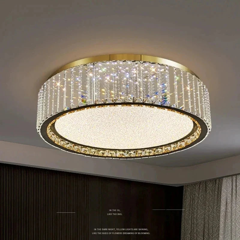 Lark Crystal Flush Mount Chandelier