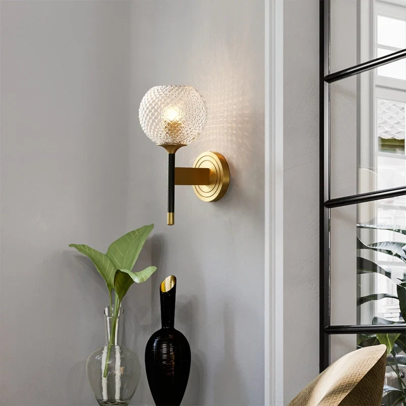 Lattice Glass Wall Sconce