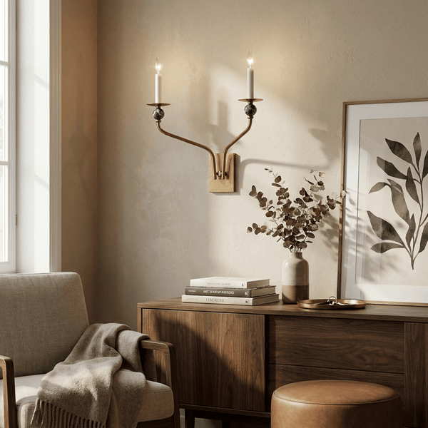 Laurel Branching Brass Sconce