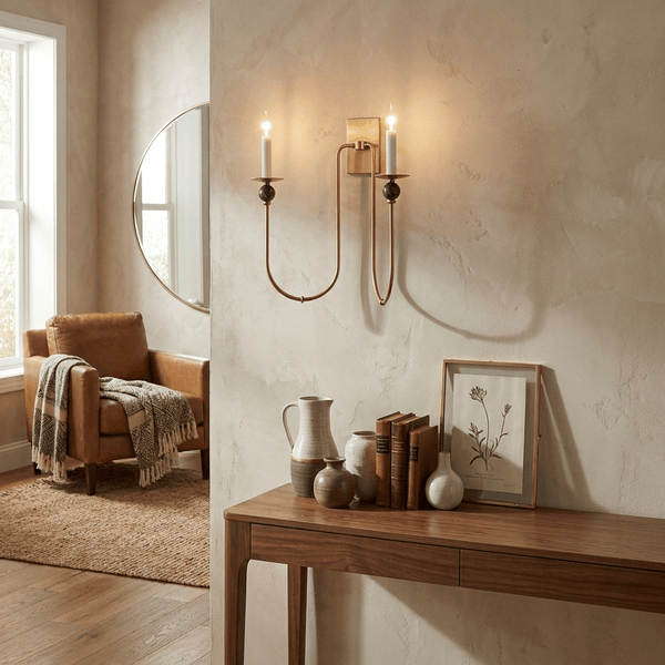 Laurel Trailing Brass Sconce