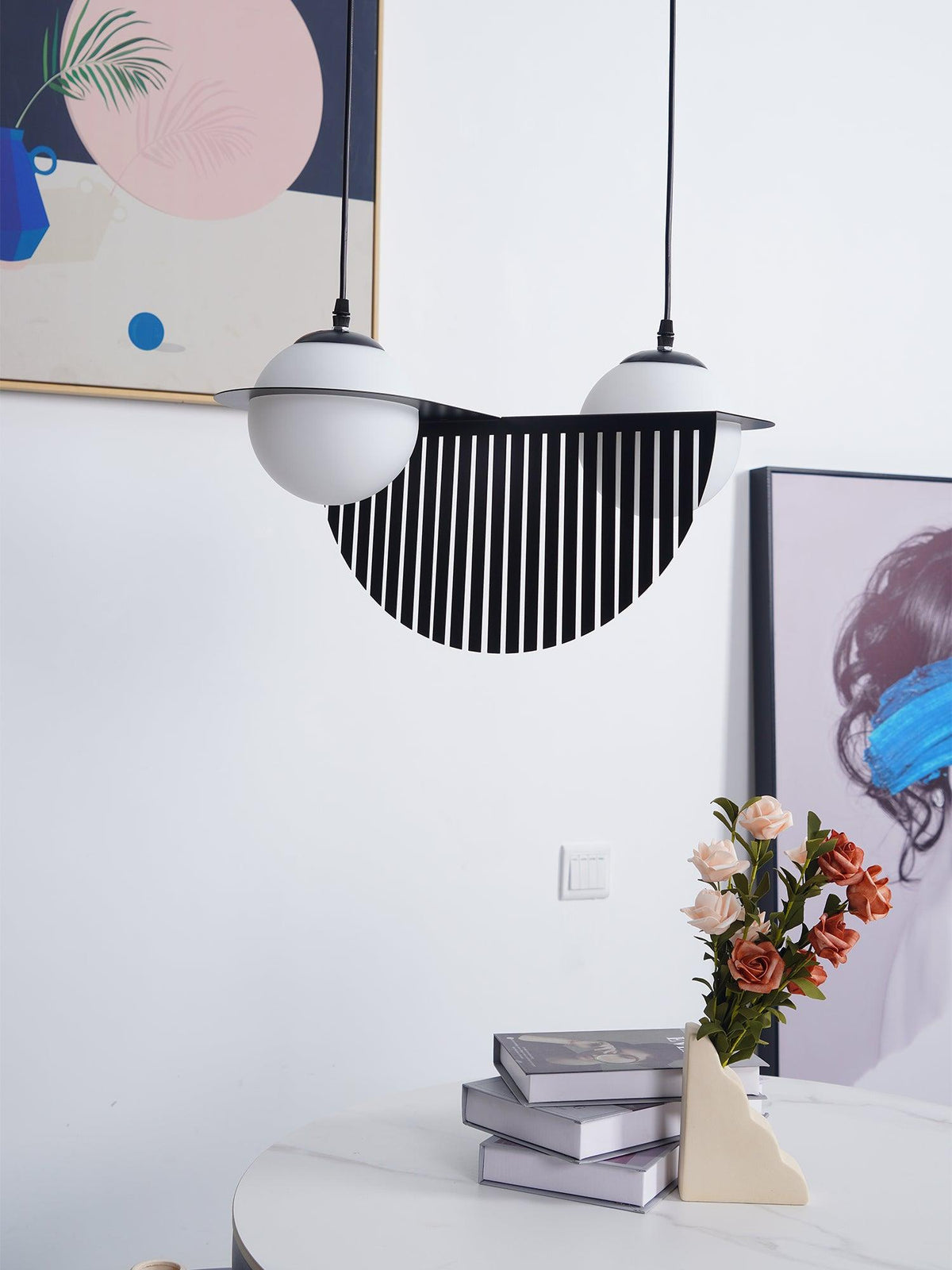 Selan Black Glass Pendant Lamp