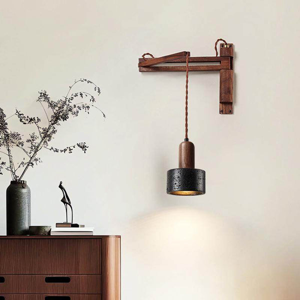 Lava Stone Swing Arm Wall Lamp