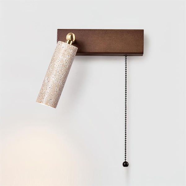 Ritta Wall Lamp Black Travertine Spotlight