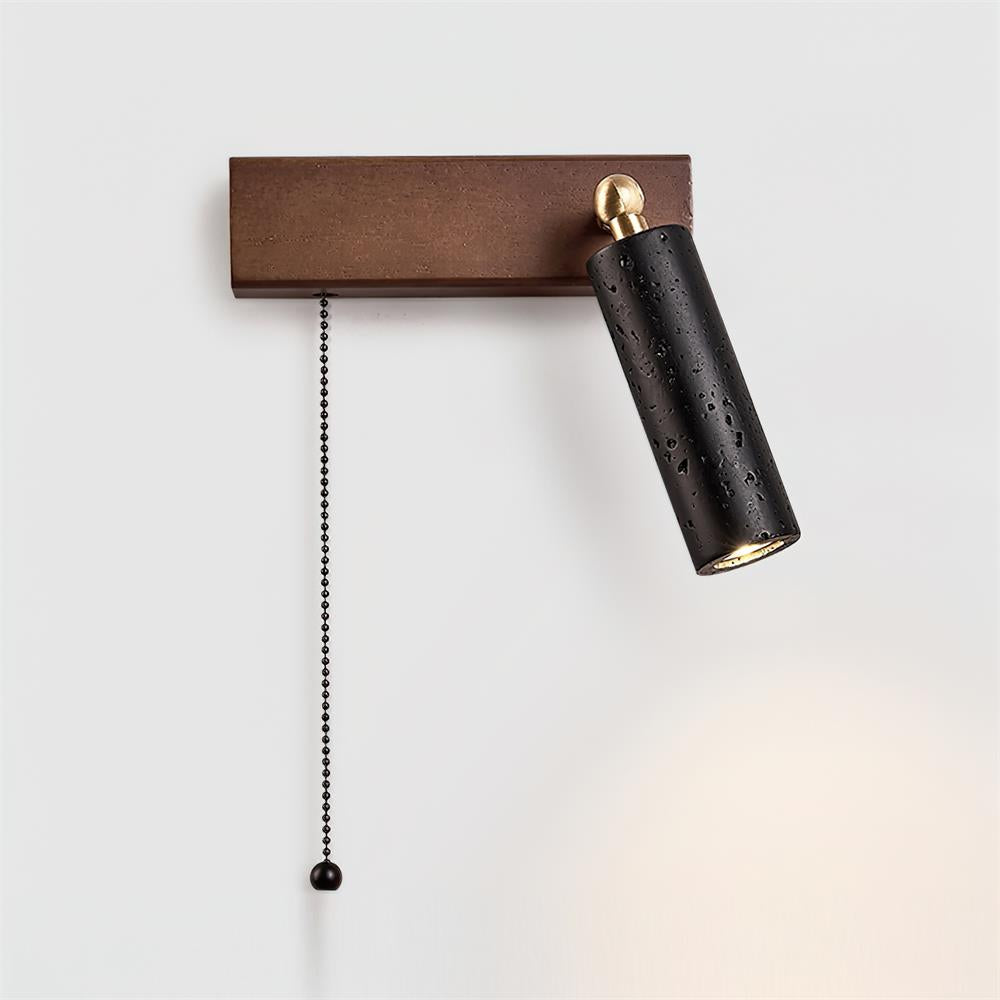 Ritta Wall Lamp Black Travertine Spotlight