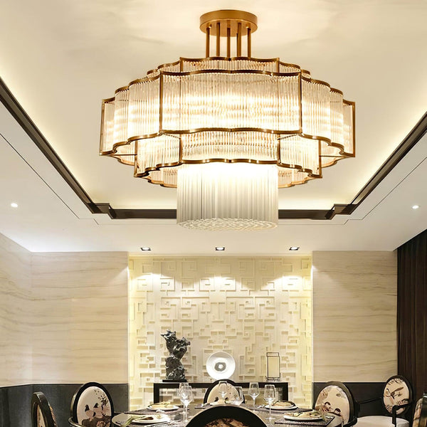 Layered Crystal Ceiling Light