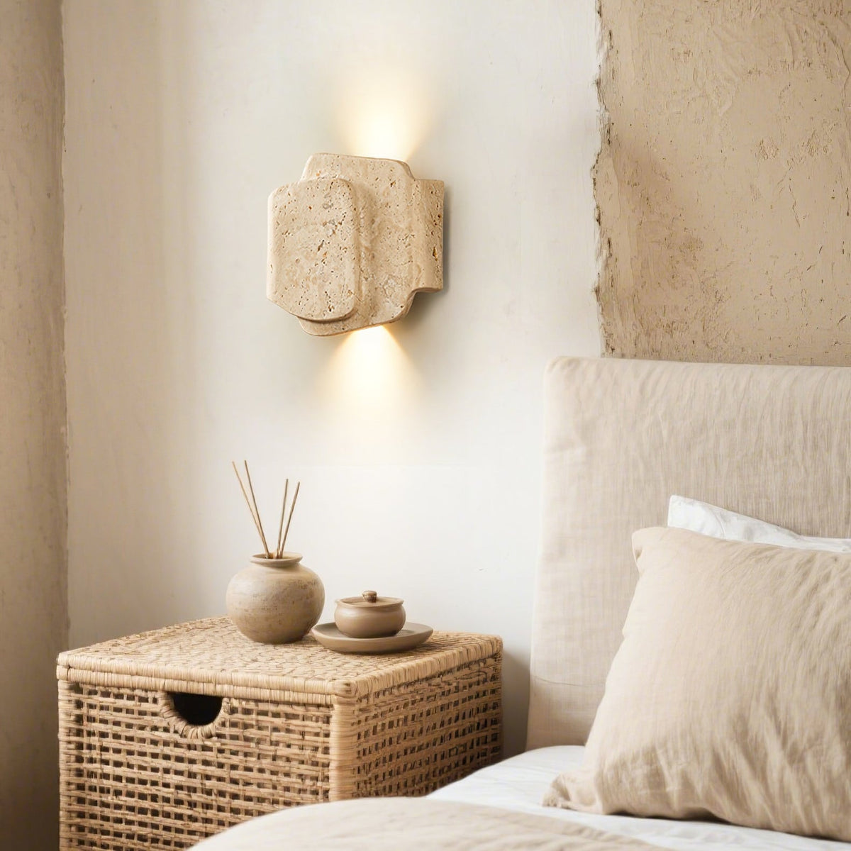 Layered Travertine Wall Light