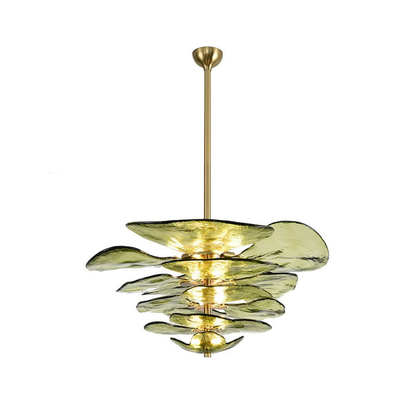 Leaf Lilypad Glass Chandelier