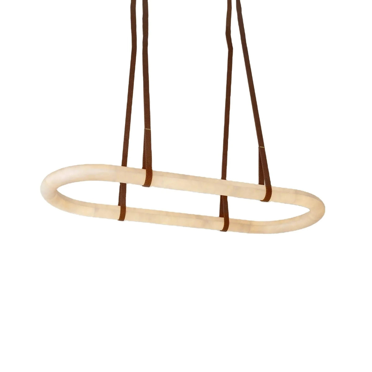 Alabaster Round Leather Chandelier