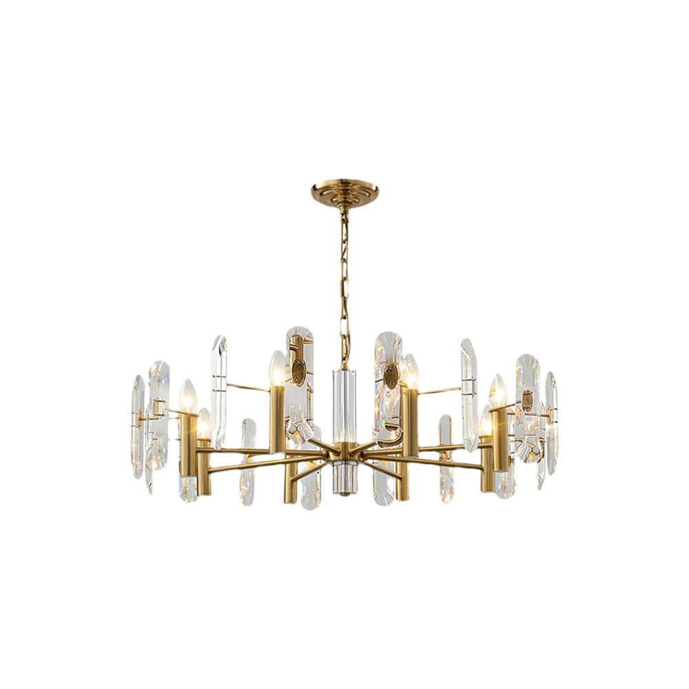 Vertical Round Alabaster Chandelier