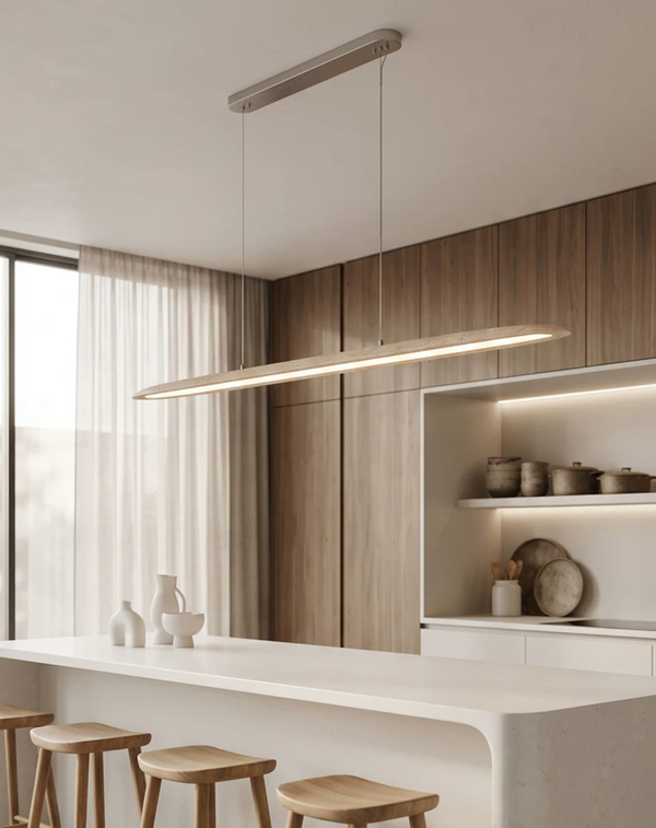 Ledge Travertine Linear Pendant Lamp